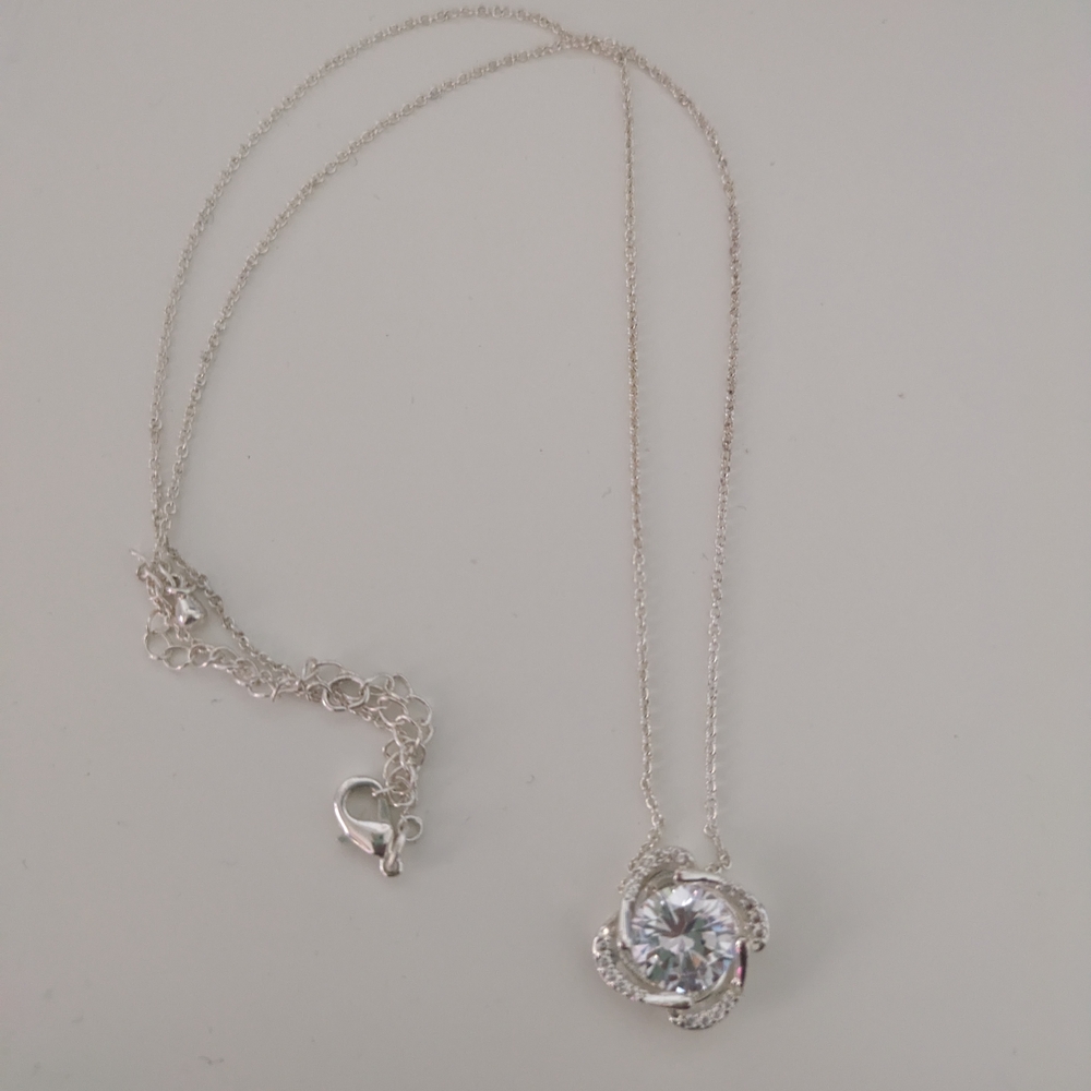 Kay Jeweler's Silver Spiral Pendant Necklace